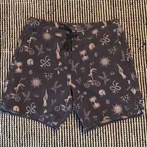 Roark Gray Patterned Men Swim Hybrids